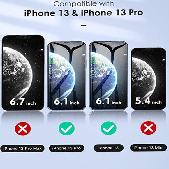 RAXFLY Compatible with iPhone 13 & iPhone Pro Screen Protectors 6.1 inch 3pk - Picture 4 of 5